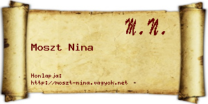Moszt Nina névjegykártya
